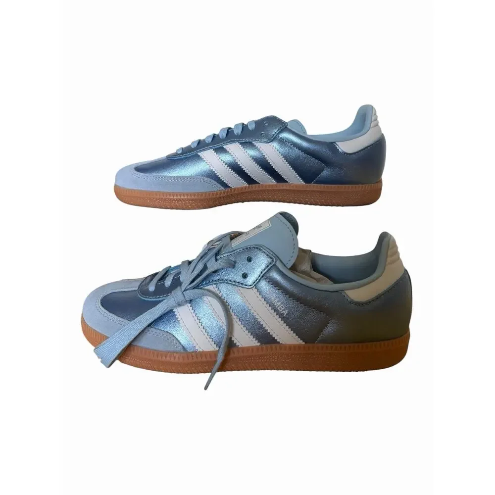 Adidas Samba OG Clear Sky Blue Youth Size 6 Women’s 7 Metallic BRAND NEW